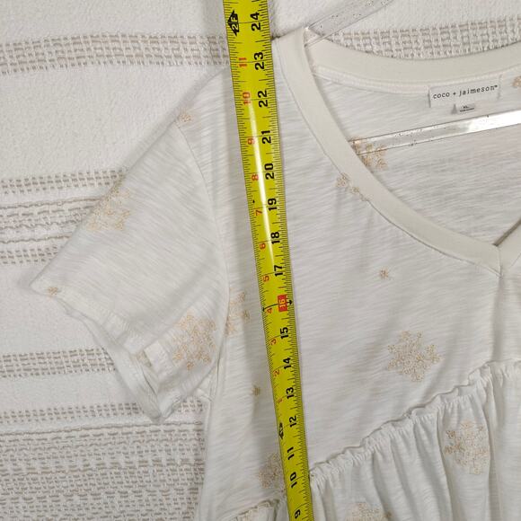 Coco & Jaimeson Off White Beige Embroidered Peplum Top Women’s XL NEW - Picture 4 of 9